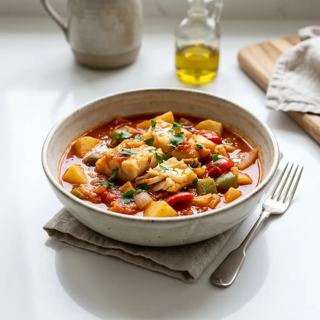 Nylaget bacalao servert på en appetittlig og hjemmelaget måte