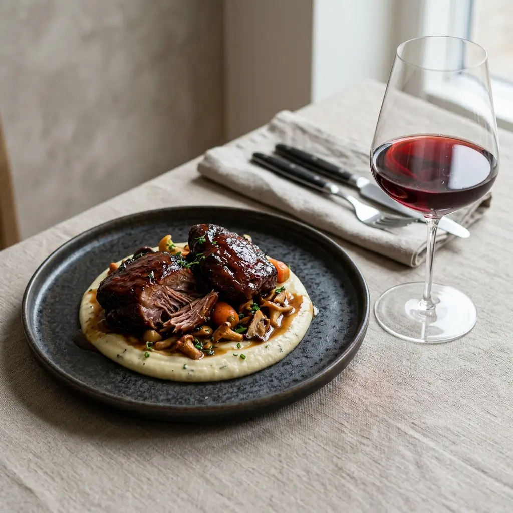 Nylaget confiterte svinekinn servert på en appetittlig og hjemmelaget måte