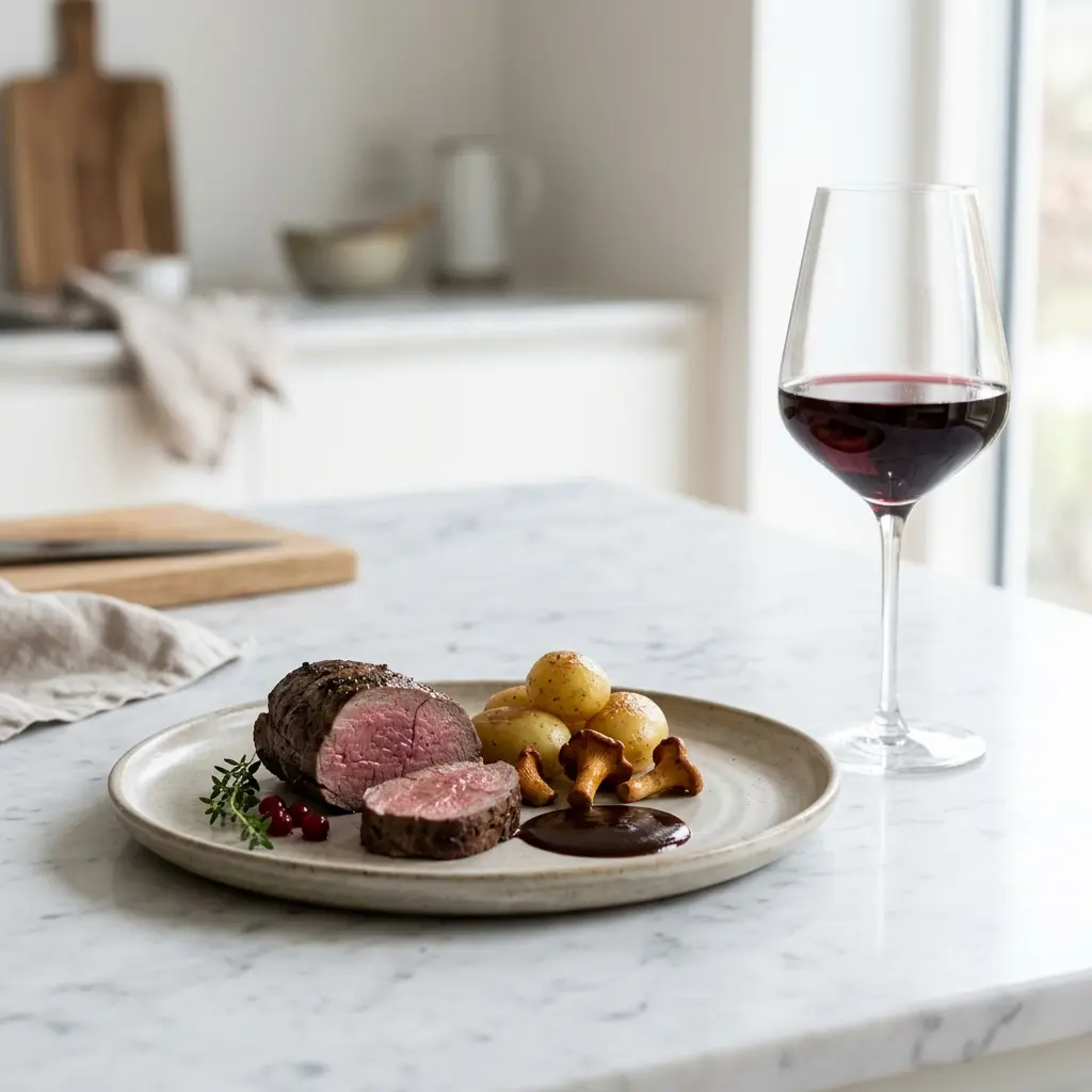 Nylaget dyrefilet servert på en appetittlig og hjemmelaget måte