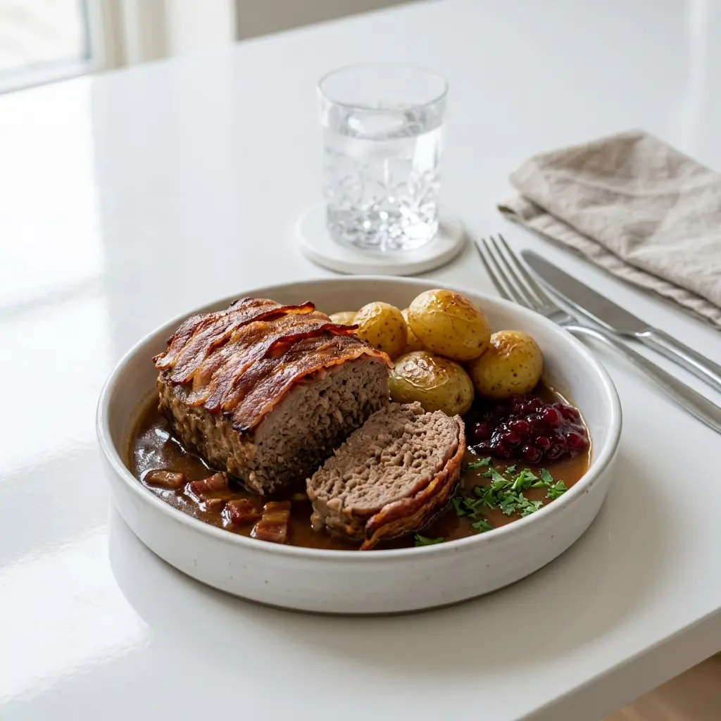Nylaget forloren hare servert på en appetittlig og hjemmelaget måte