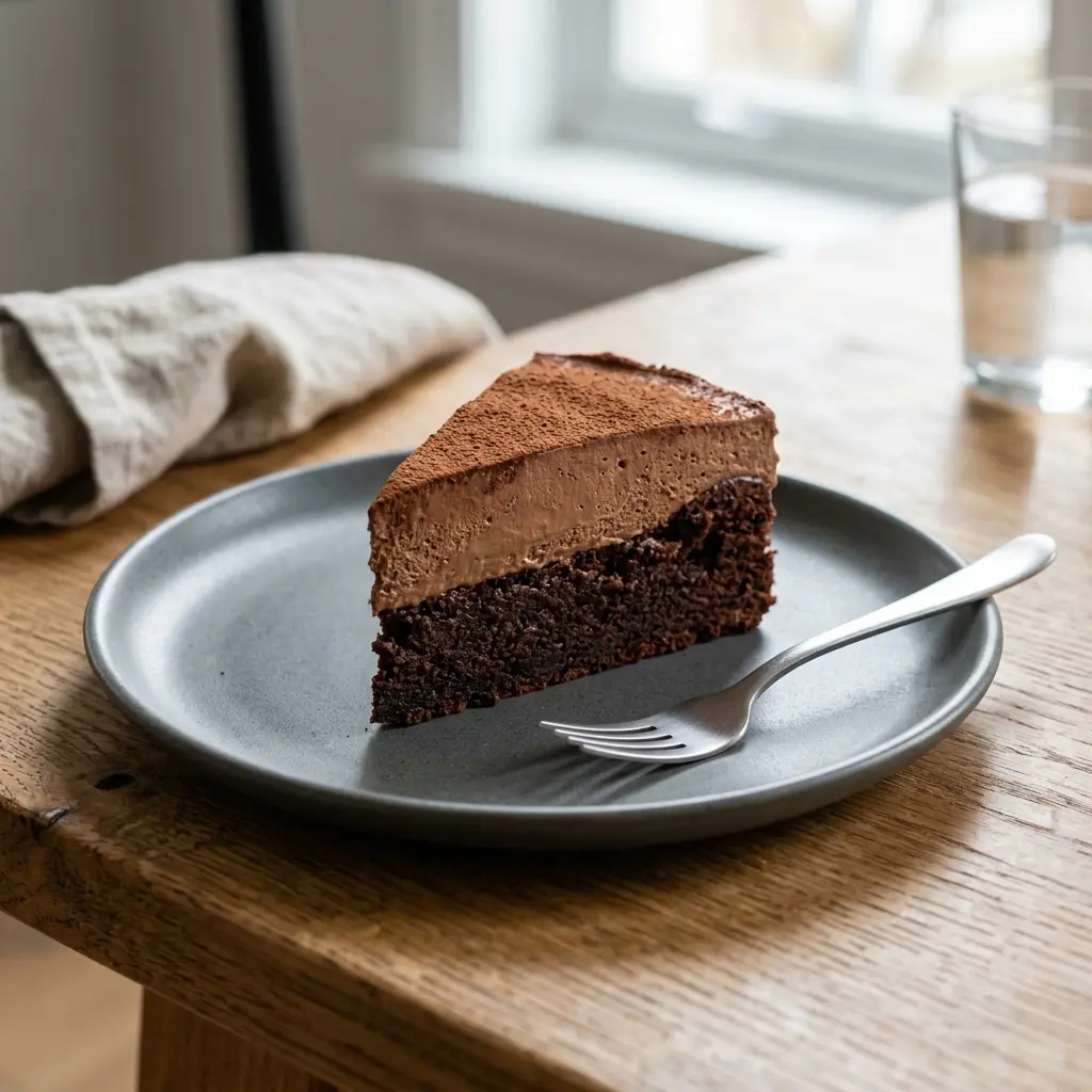 Nylaget gateau Marcel servert på en appetittlig og hjemmelaget måte