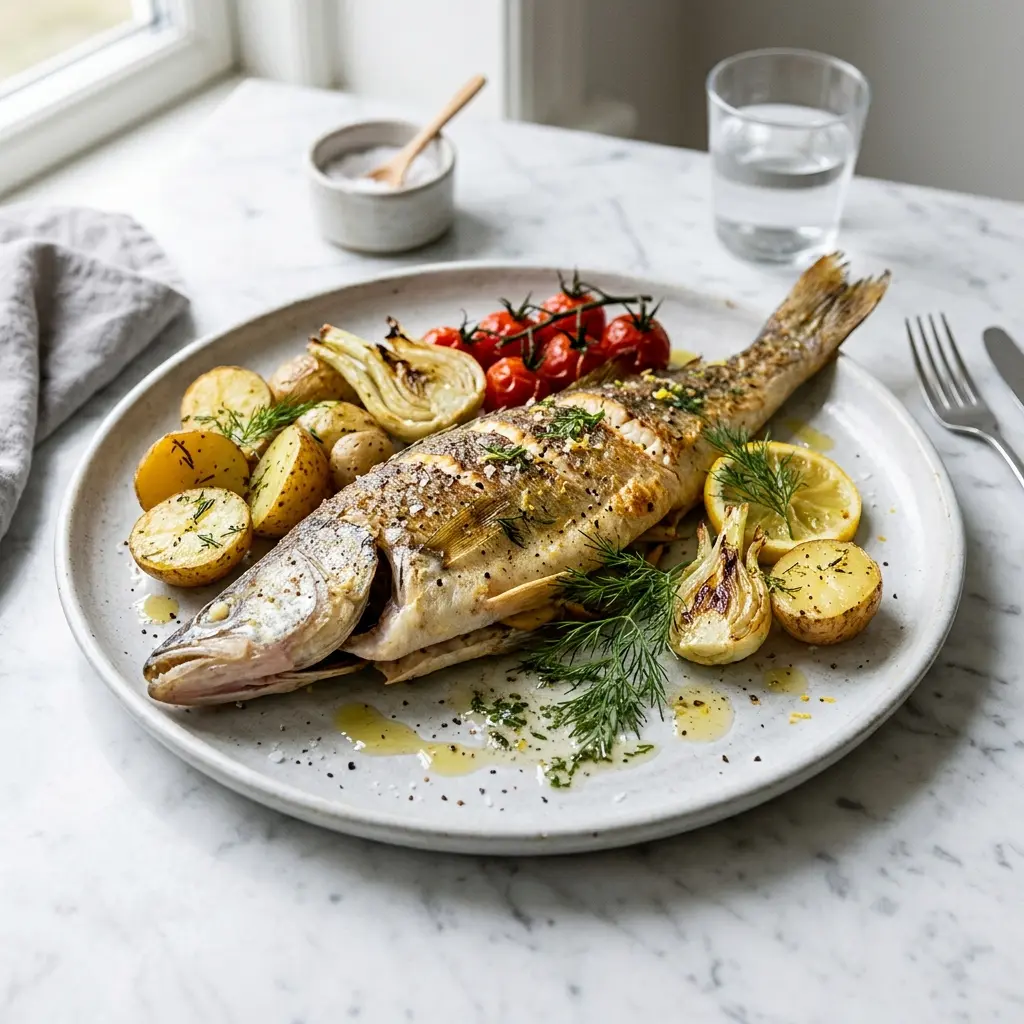 Nylaget gjørs i ovn servert på en appetittlig og hjemmelaget måte