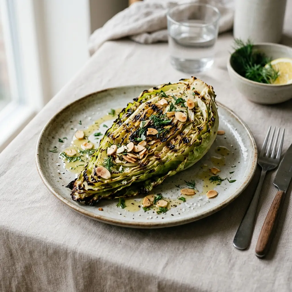 Grillet spisskål servert ferdig som hjemmelaget rett