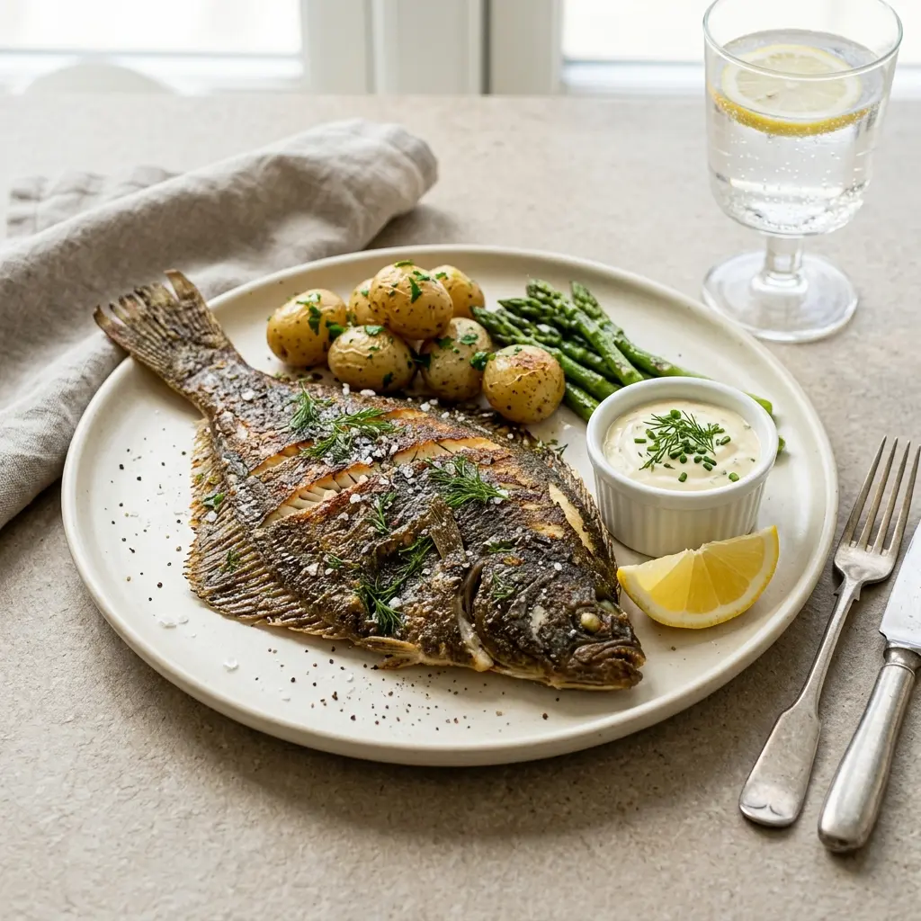 Nylaget helstekt skrubbe servert på en appetittlig og hjemmelaget måte