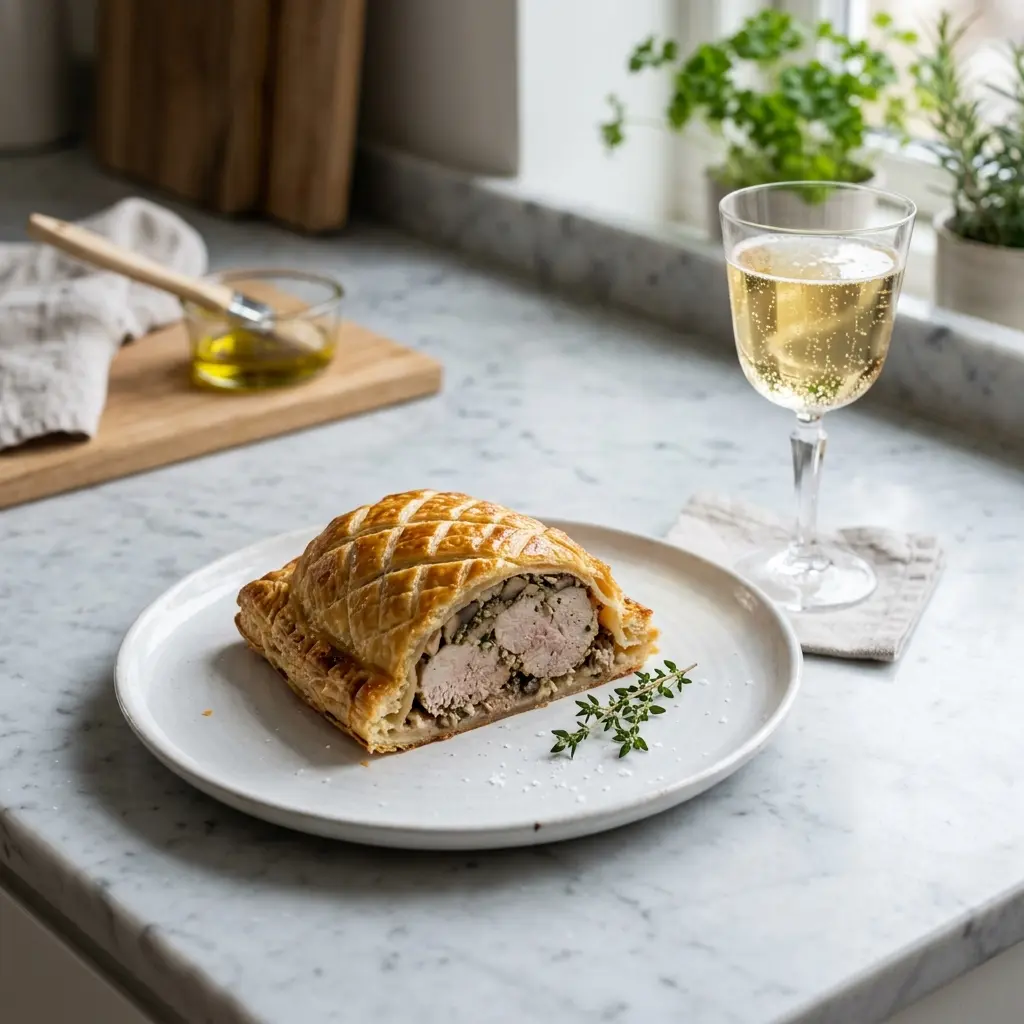 Nylaget innbakt kalkun servert på en appetittlig og hjemmelaget måte