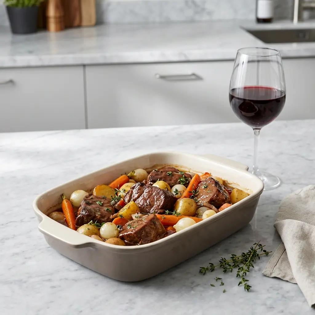 Nylaget kalv i form med grønnsaker servert på en appetittlig og hjemmelaget måte