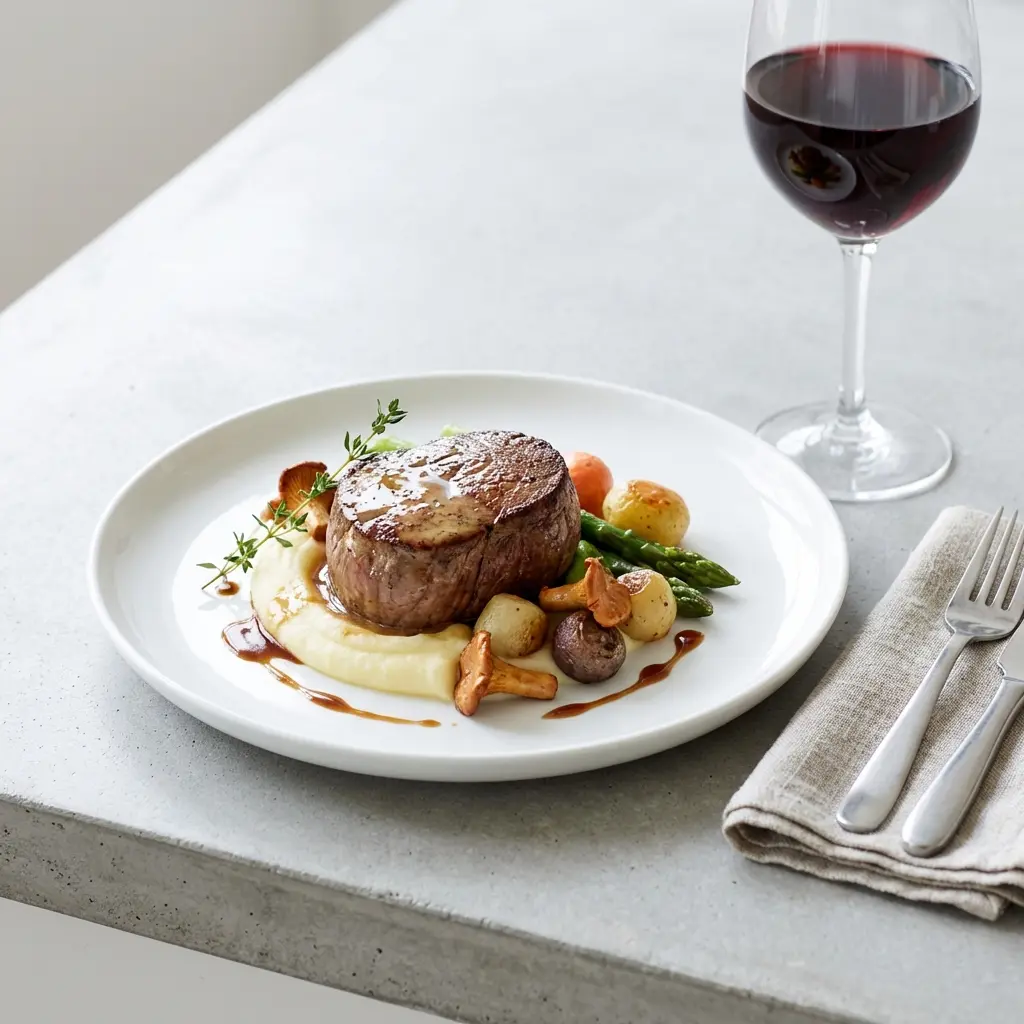 Nylaget kalvemedaljong servert på en appetittlig og hjemmelaget måte