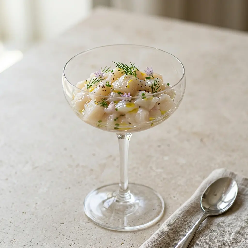 Nylaget kamskjelltartar servert på en appetittlig og hjemmelaget måte