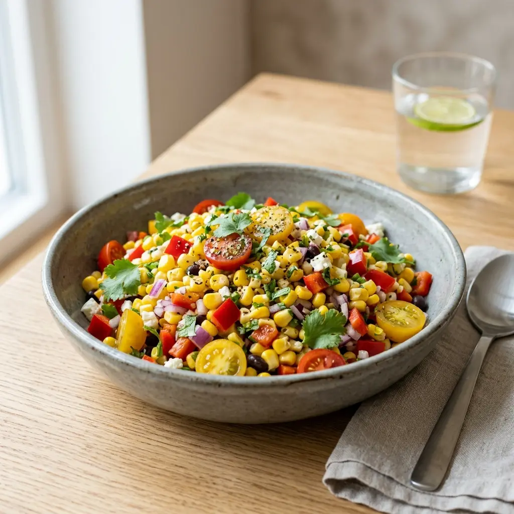 Maissalat servert som frisk salat