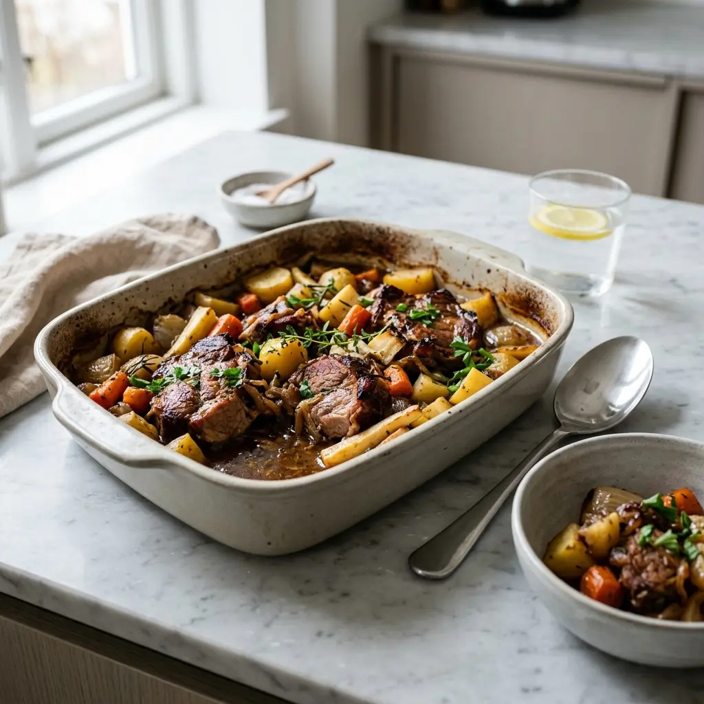 Nylaget nakkefilet i form servert på en appetittlig og hjemmelaget måte
