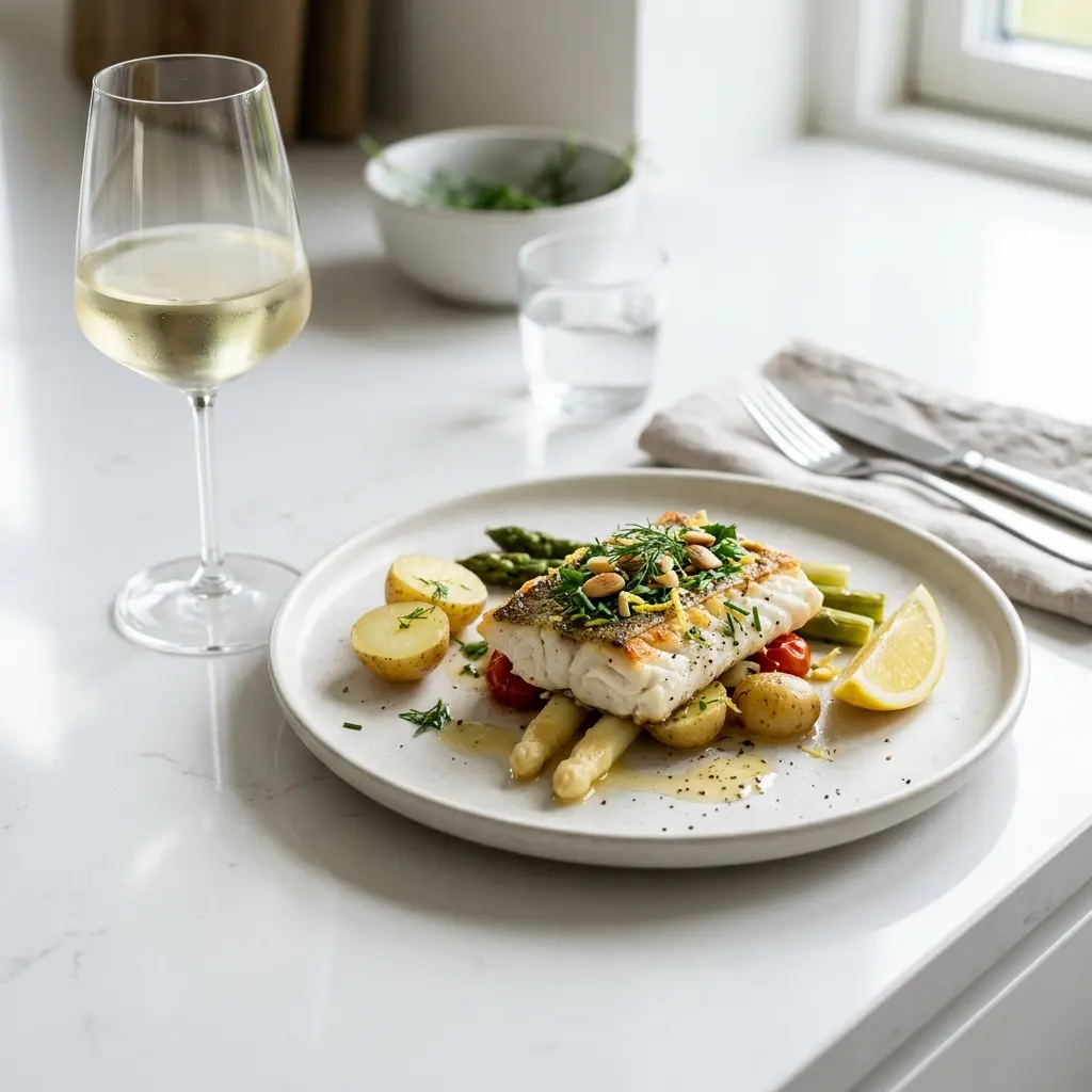 Nylaget ovnsbakt lysing servert på en appetittlig og hjemmelaget måte