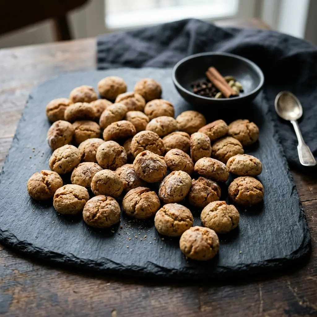 Nylaget peppernøtter servert på en appetittlig og hjemmelaget måte