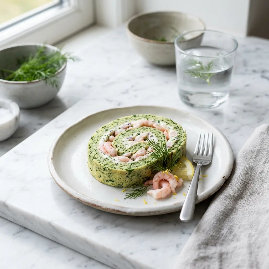 Nylaget rekerullade servert på en appetittlig og hjemmelaget måte