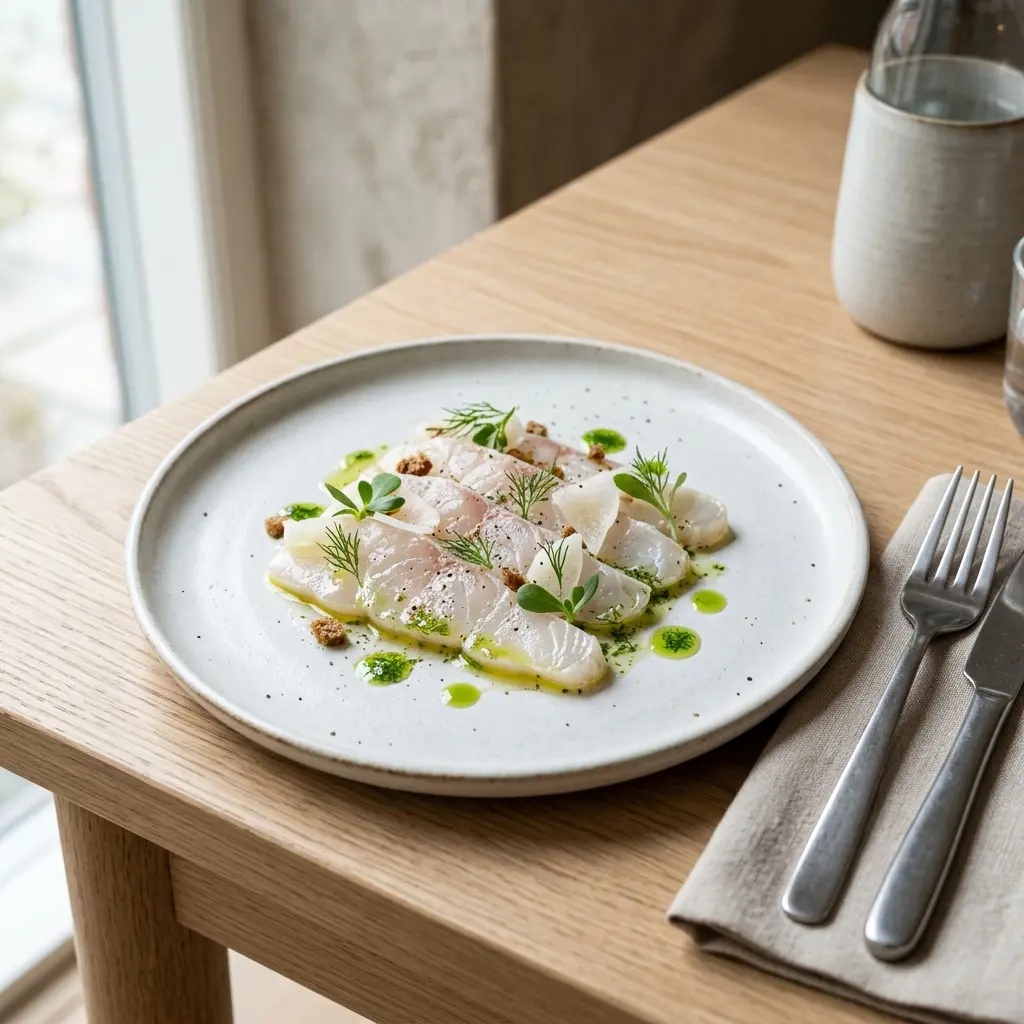 Nylaget rimmet torsk servert på en appetittlig og hjemmelaget måte