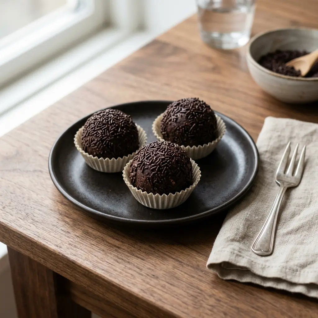 Nylaget romkuler servert på en appetittlig og hjemmelaget måte