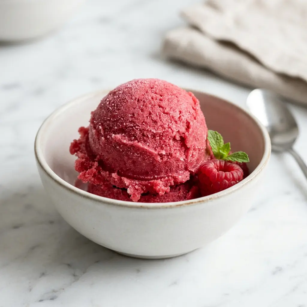 Hjemmelaget sorbet servert som en søt og innbydende dessert