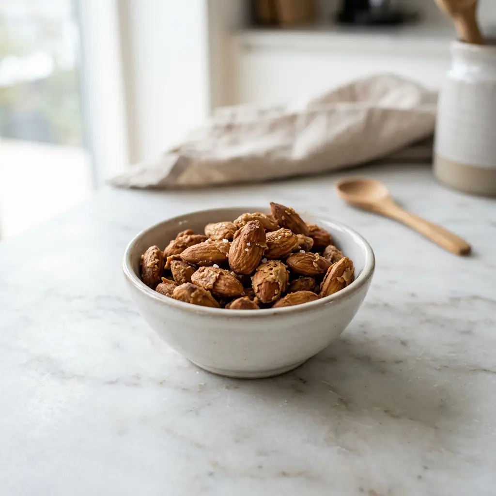 Nylaget soyamandler servert på en appetittlig og hjemmelaget måte