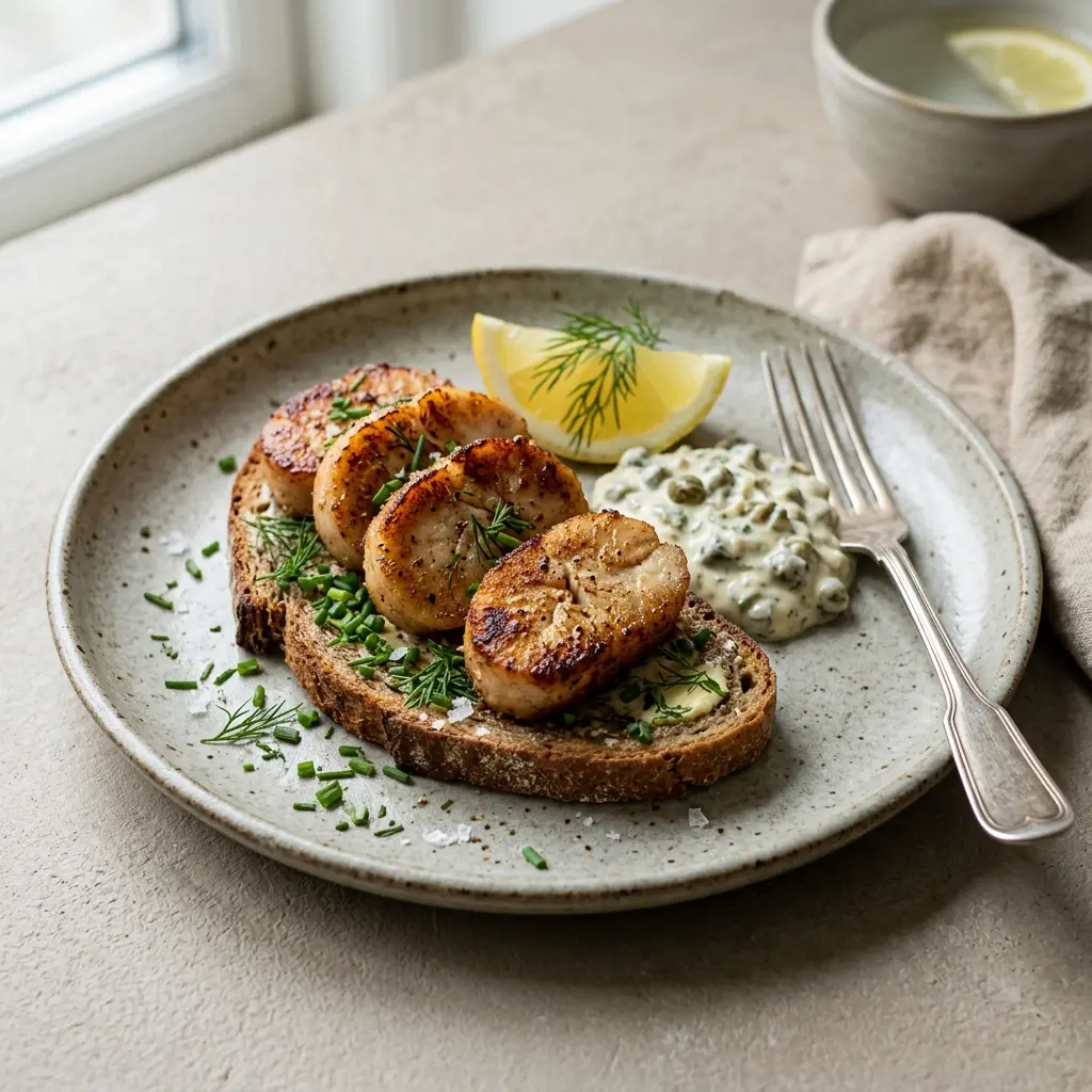 Nylaget torskerogn i stekepanne servert på en appetittlig og hjemmelaget måte