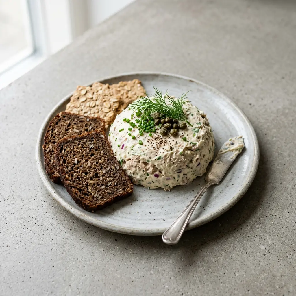 Hjemmelaget tunfiskmousse servert som en søt og innbydende dessert
