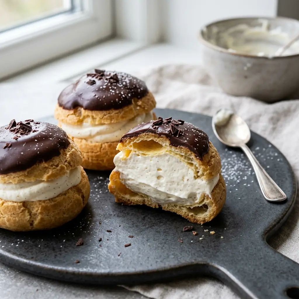 Nylaget vannbakkels servert på en appetittlig og hjemmelaget måte