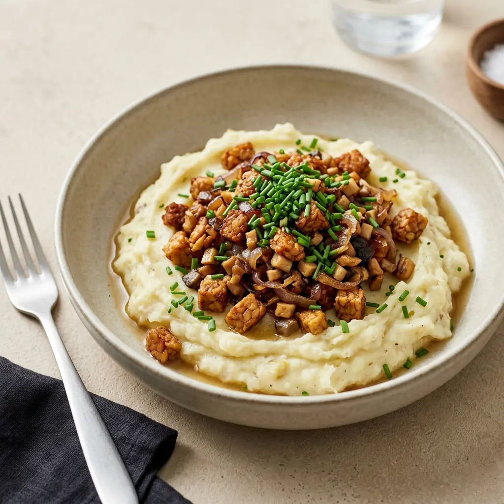 Vegetarisk brennende kjærlighet servert ferdig som hjemmelaget rett