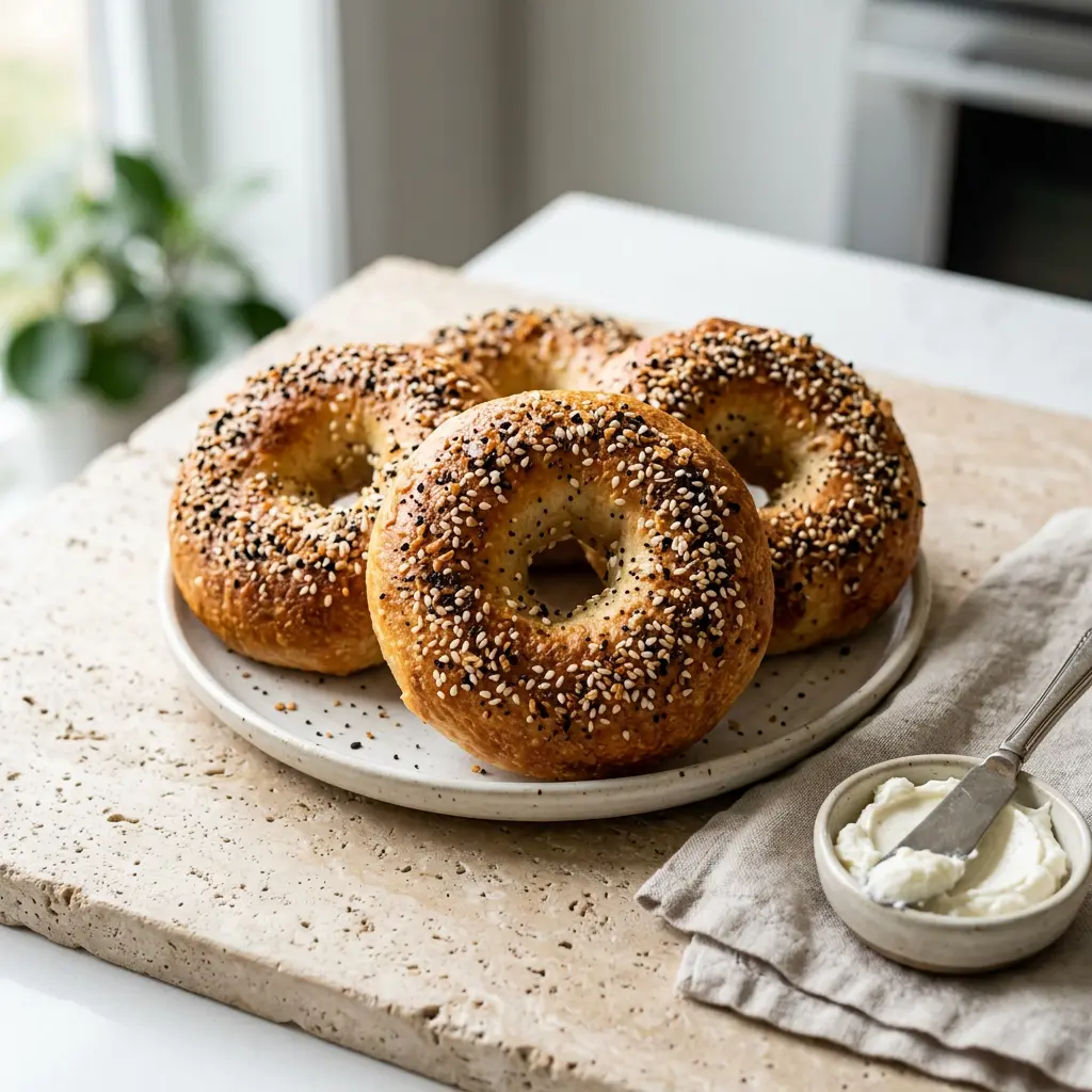 Foto av Bagels i airfryer som ferdig brød eller bakverk fra airfryer