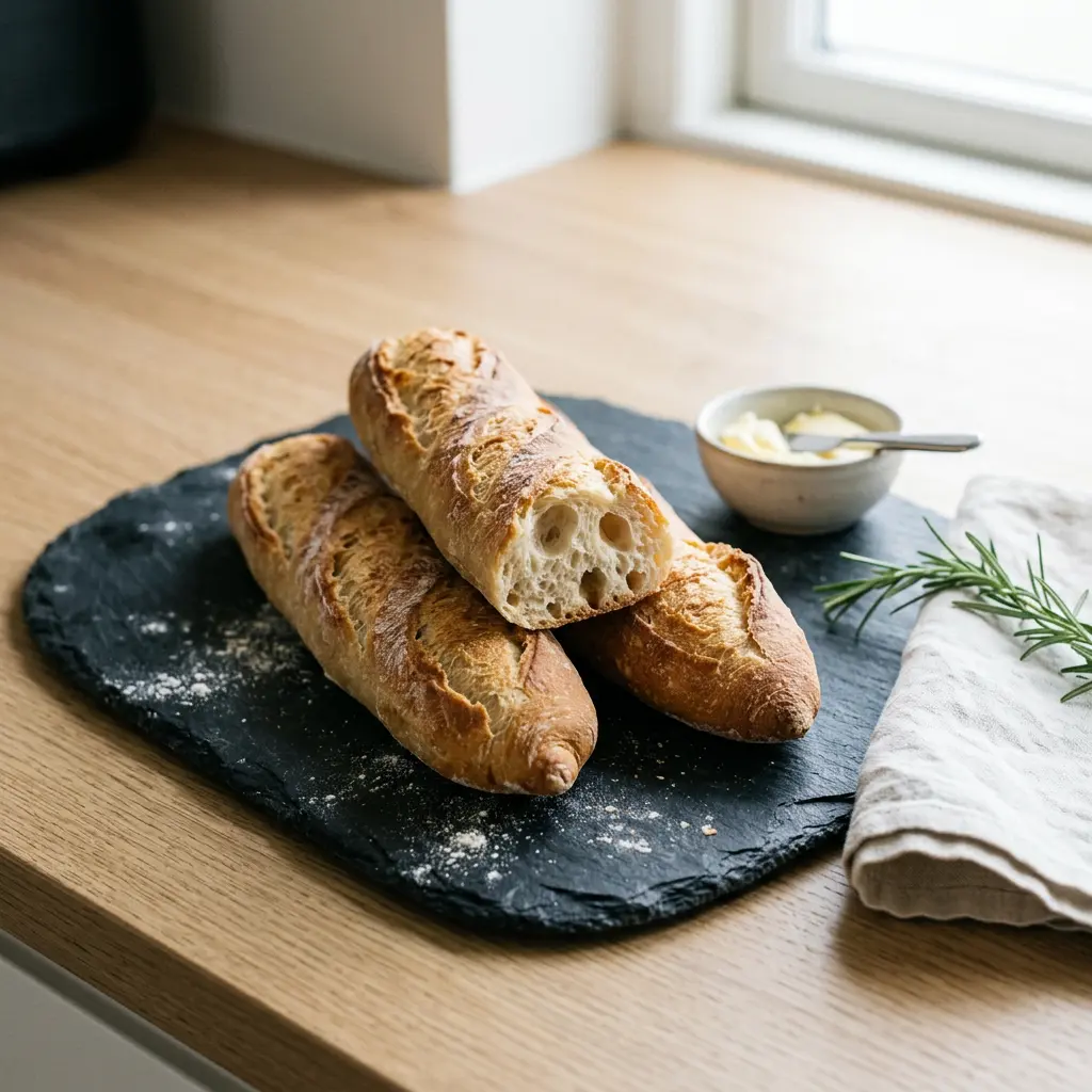 Foto av den ferdige oppskriften Baguetter i airfryer