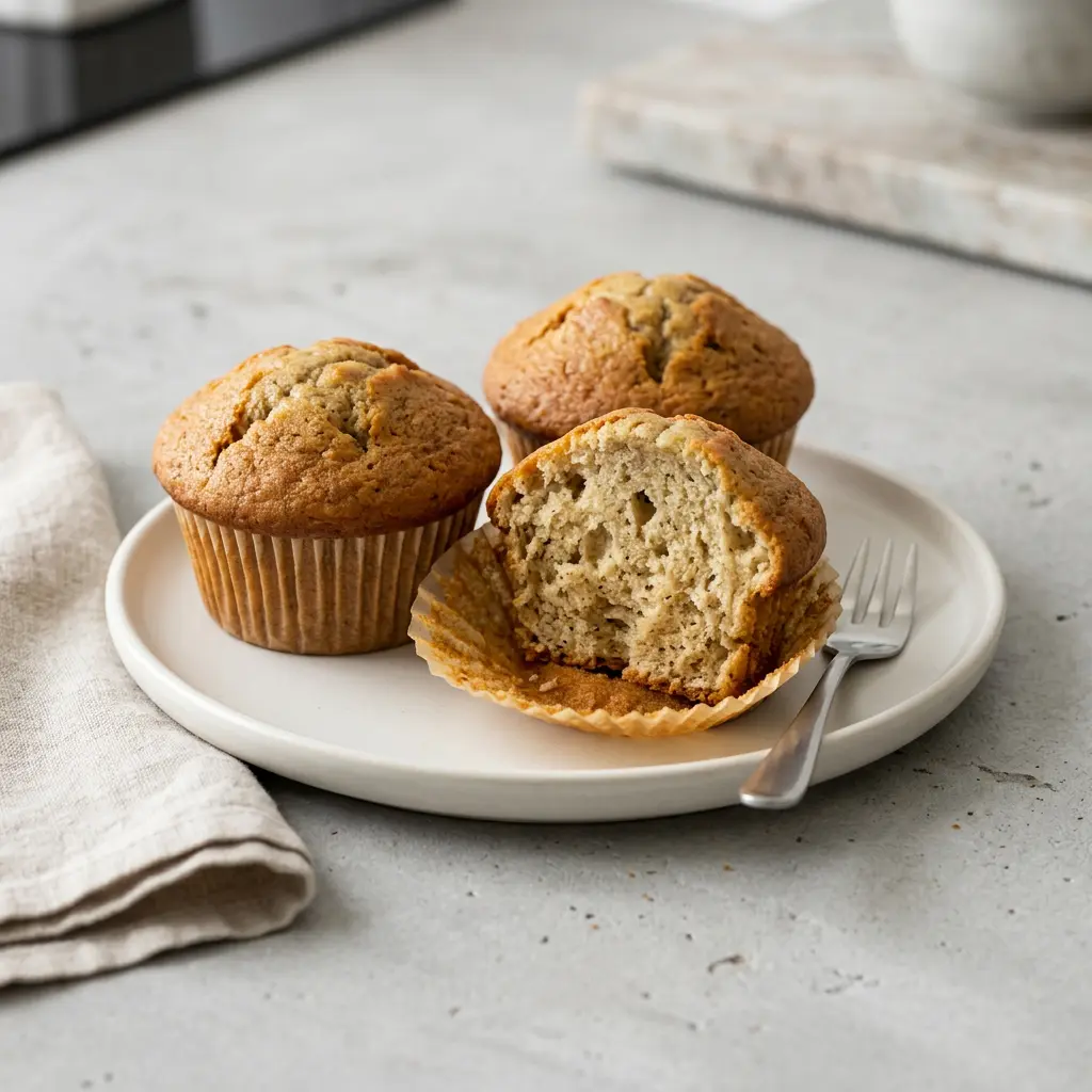Foto av Bananmuffins i airfryer som ferdig dessert eller bakverk fra airfryer