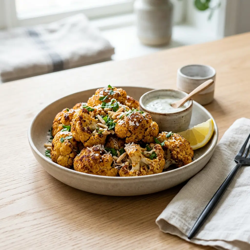 Foto av Blomkål i airfryer med grønnsaker tilberedt i airfryer
