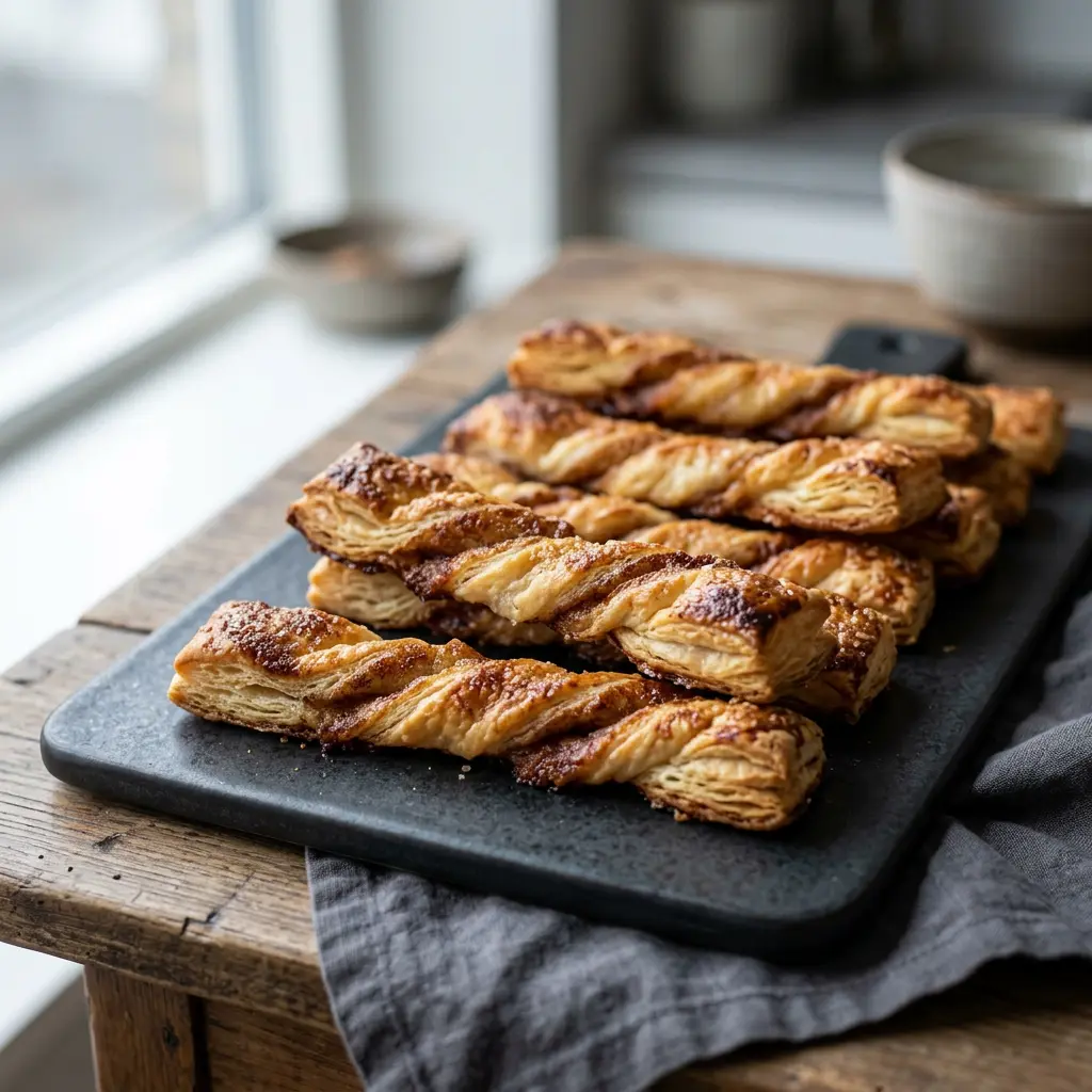 Foto av den ferdige oppskriften Butterdeigssnacks i airfryer