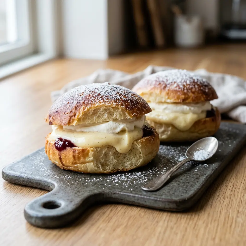 Foto av Danske fastelavnsboller i airfryer som ferdig brød eller bakverk fra airfryer