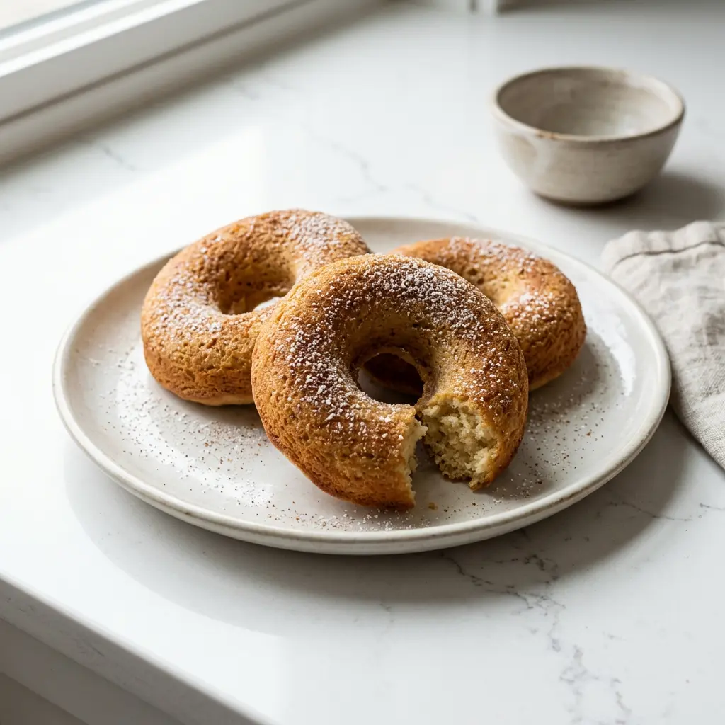 Foto av Donuts i airfryer som ferdig dessert eller bakverk fra airfryer