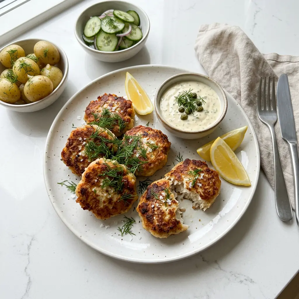 Foto av Fiskekaker i airfryer som ferdig dessert eller bakverk fra airfryer