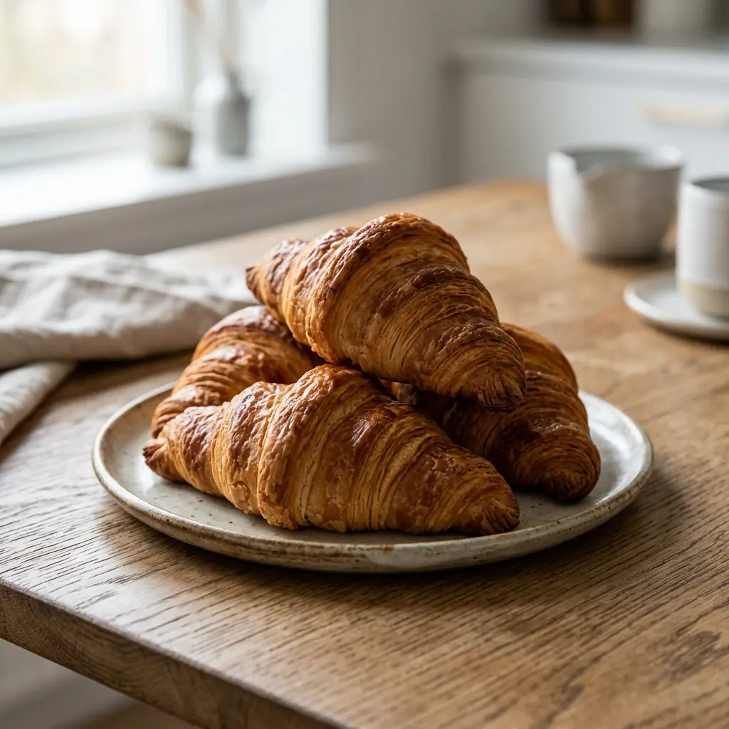 Foto av Frosne croissanter i airfryer som ferdig brød eller bakverk fra airfryer