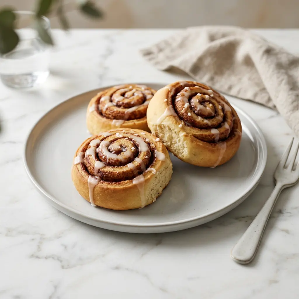 Foto av den ferdige oppskriften Frosne kanelsnurrer i airfryer