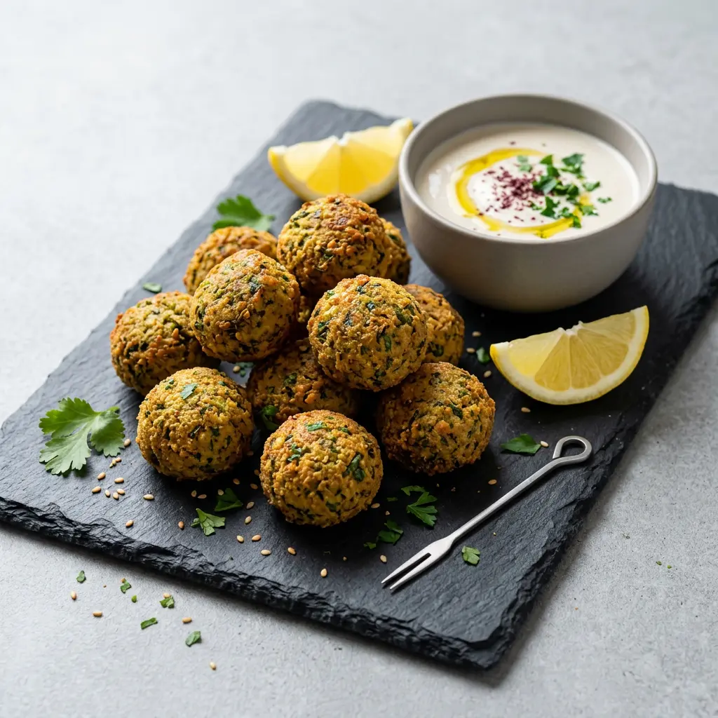 Foto av den ferdige oppskriften Frossen falafel i airfryer