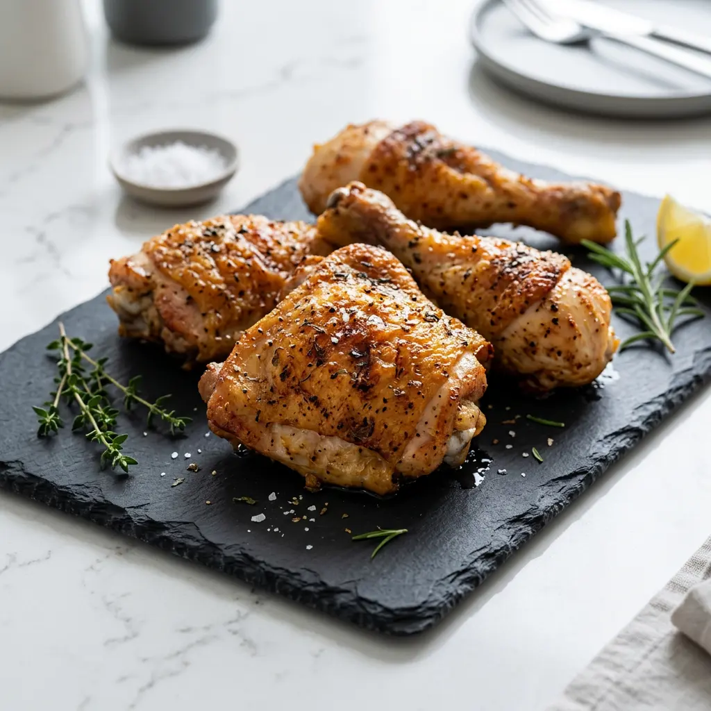 Foto av Frossen kylling i airfryer med ferdig tilberedt fjærkre fra airfryer