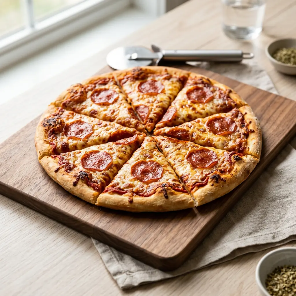 Foto av den ferdige oppskriften Frossen pizza i airfryer
