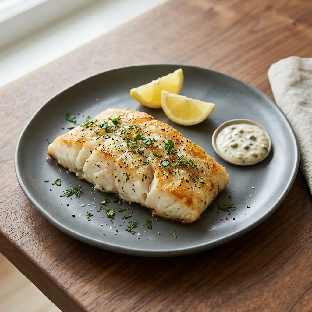 Foto av Frossen torsk i airfryer med ferdig tilberedt fisk eller skalldyr