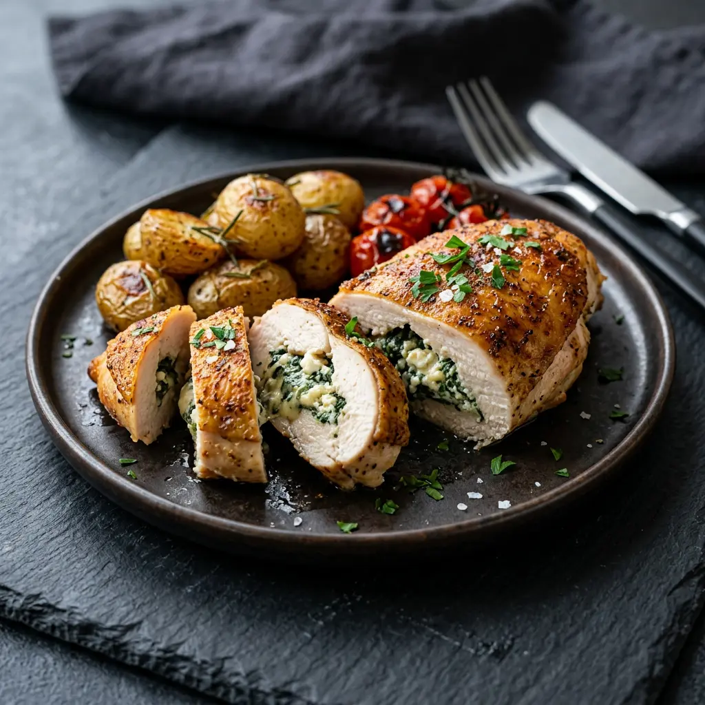 Foto av Fylt kyllingbryst i airfryer med ferdig tilberedt fjærkre fra airfryer