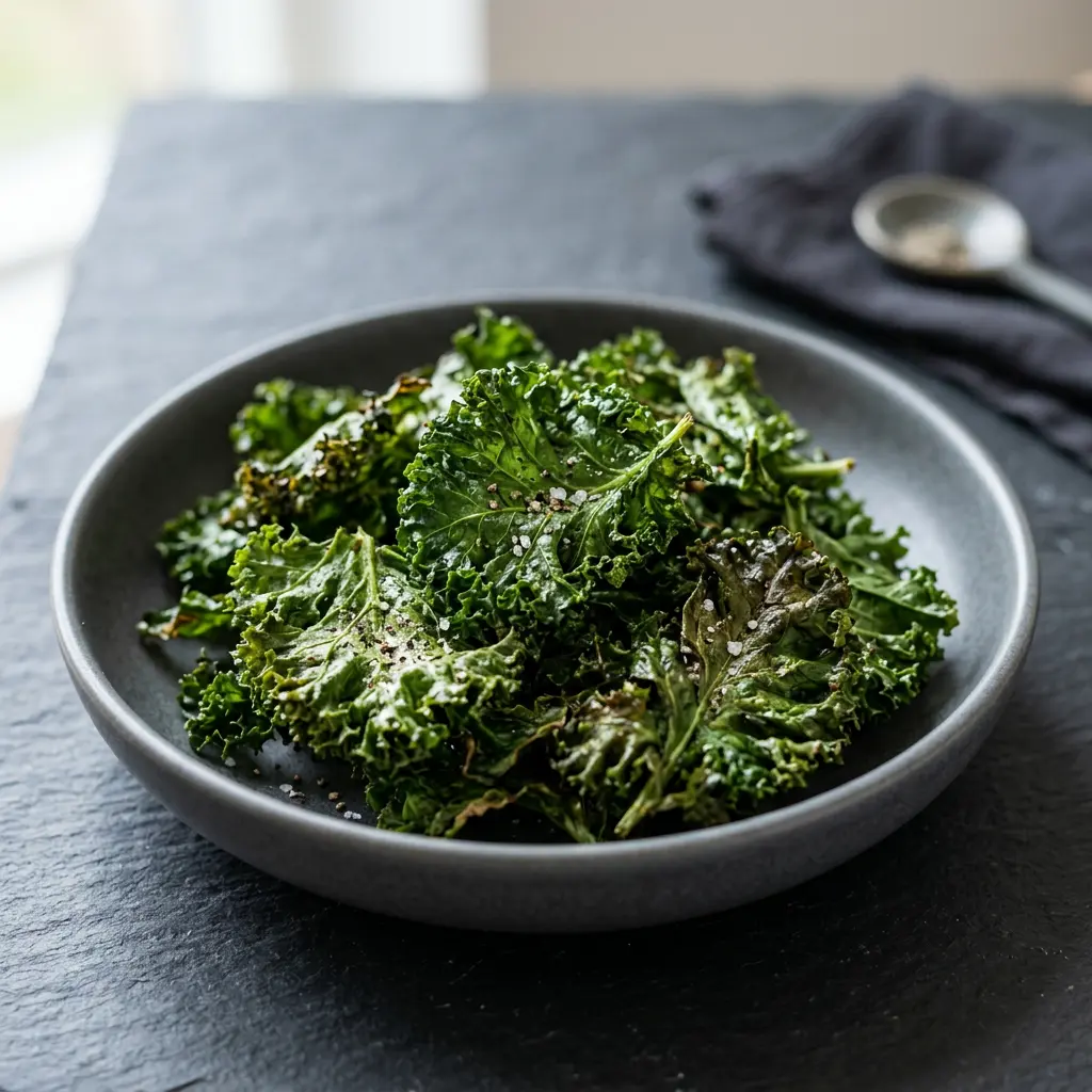 Foto av Grønnkål i airfryer med grønnsaker tilberedt i airfryer