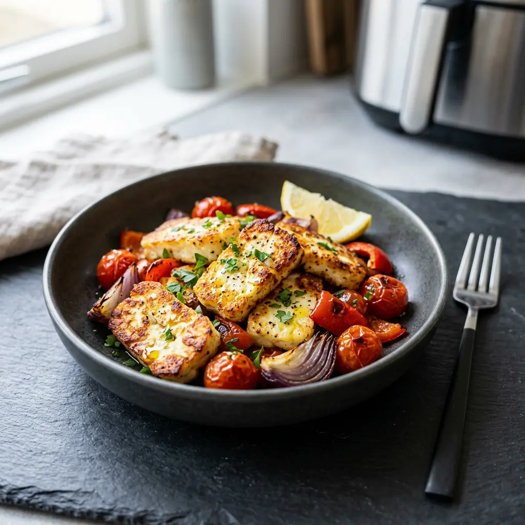 Foto av den ferdige oppskriften Halloumi i airfryer