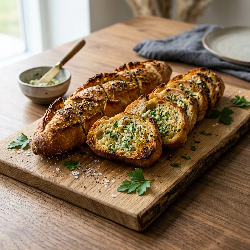 Foto av Hvitløksbrød i airfryer som ferdig brød eller bakverk fra airfryer