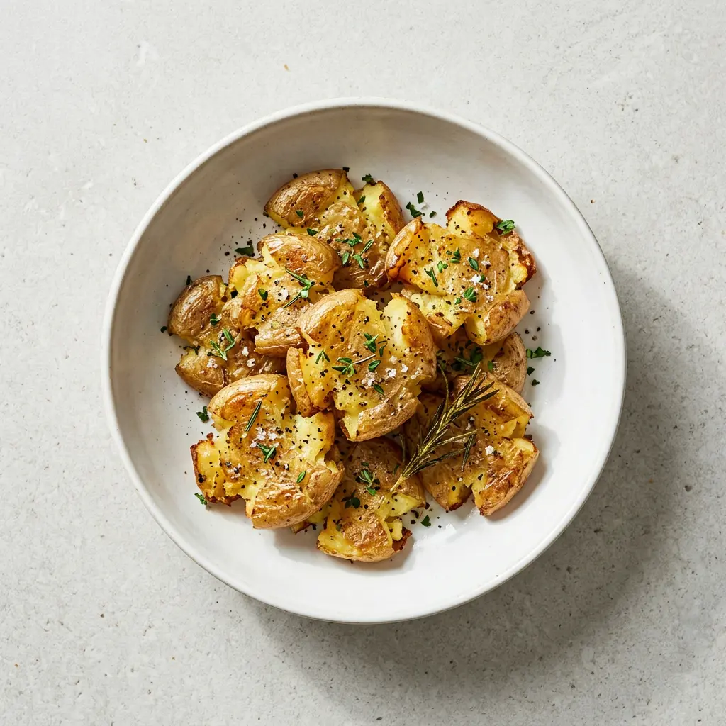Foto av Knuste poteter i airfryer med sprøtt resultat fra airfryer