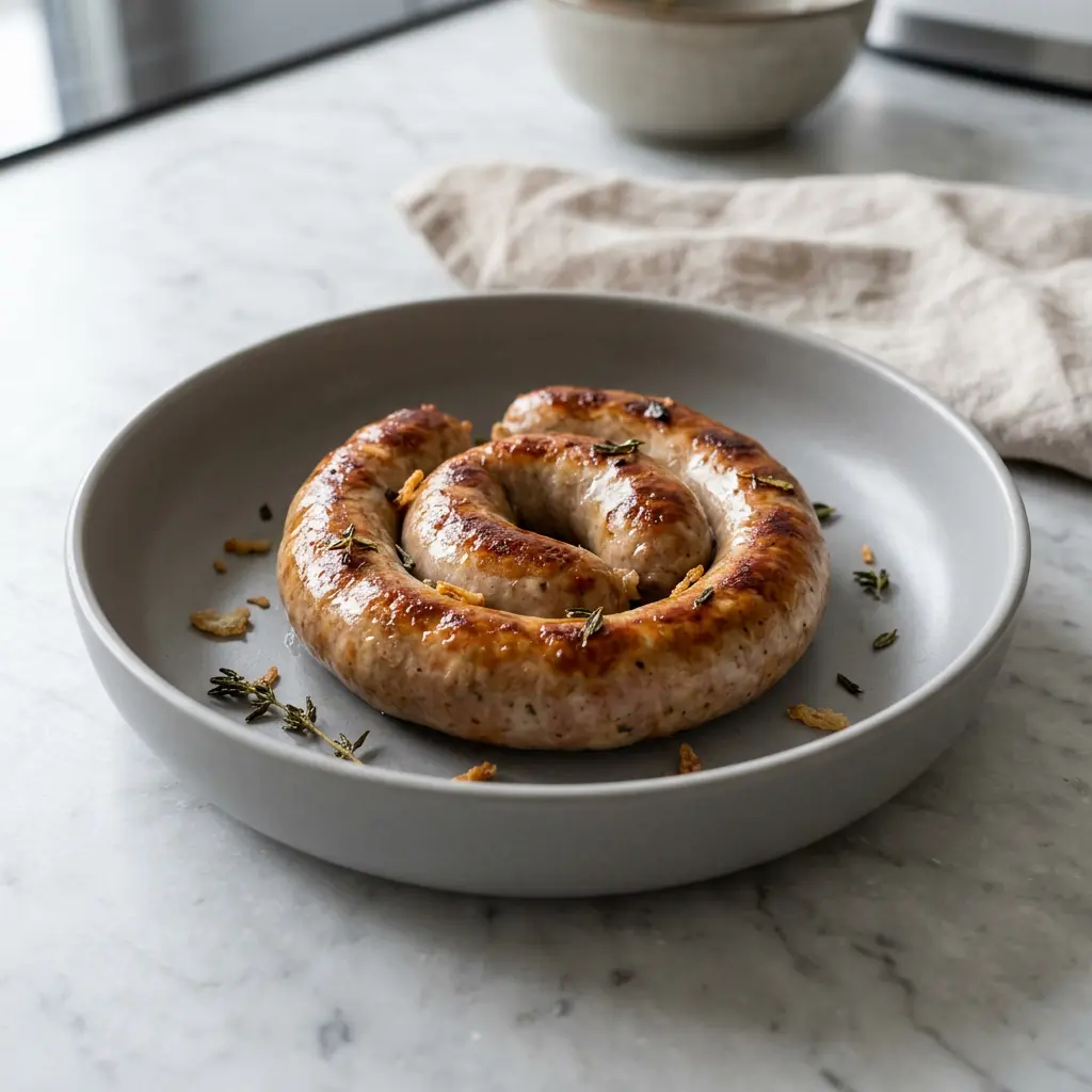 Foto av den ferdige oppskriften Medister i airfryer