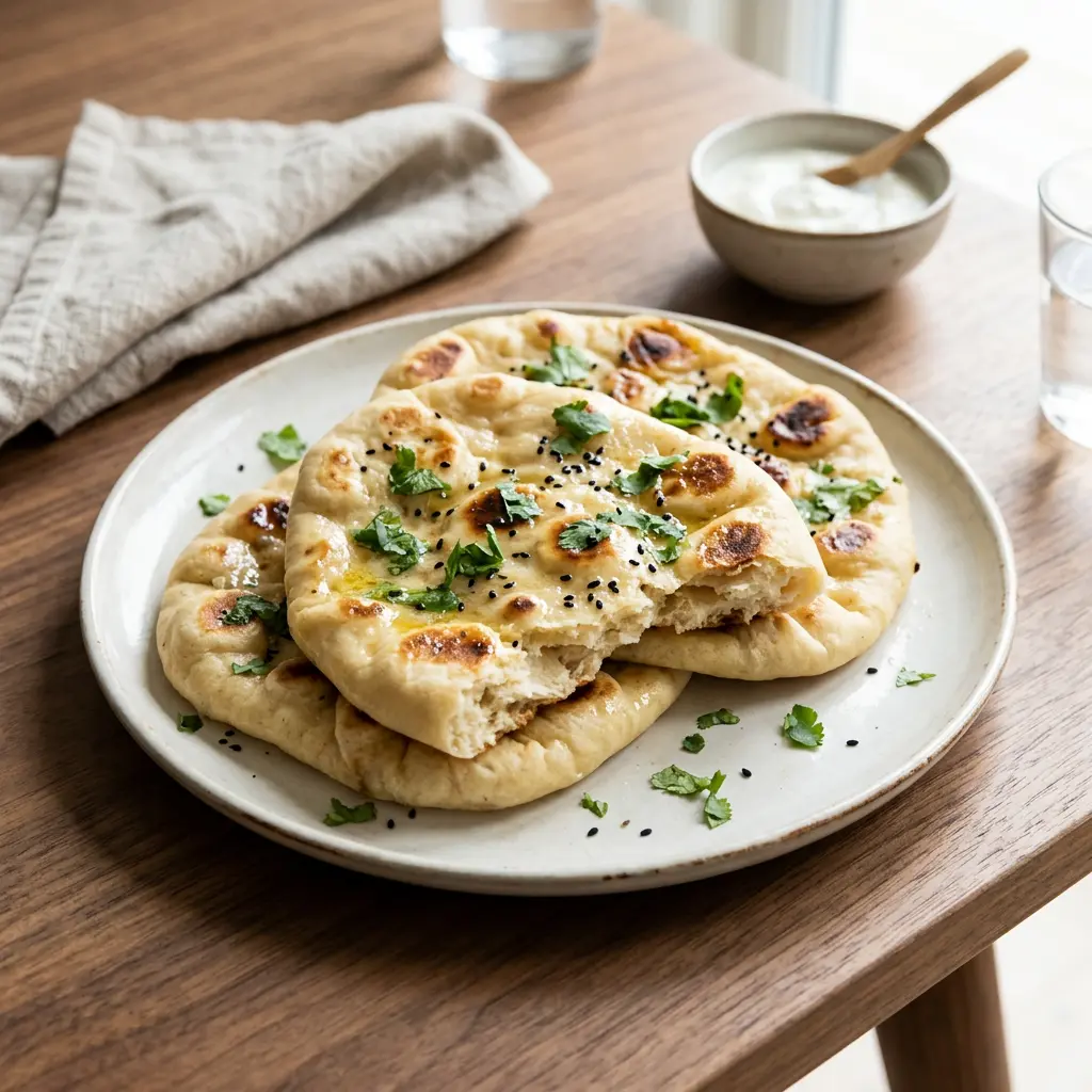 Foto av Naanbrød i airfryer som ferdig brød eller bakverk fra airfryer