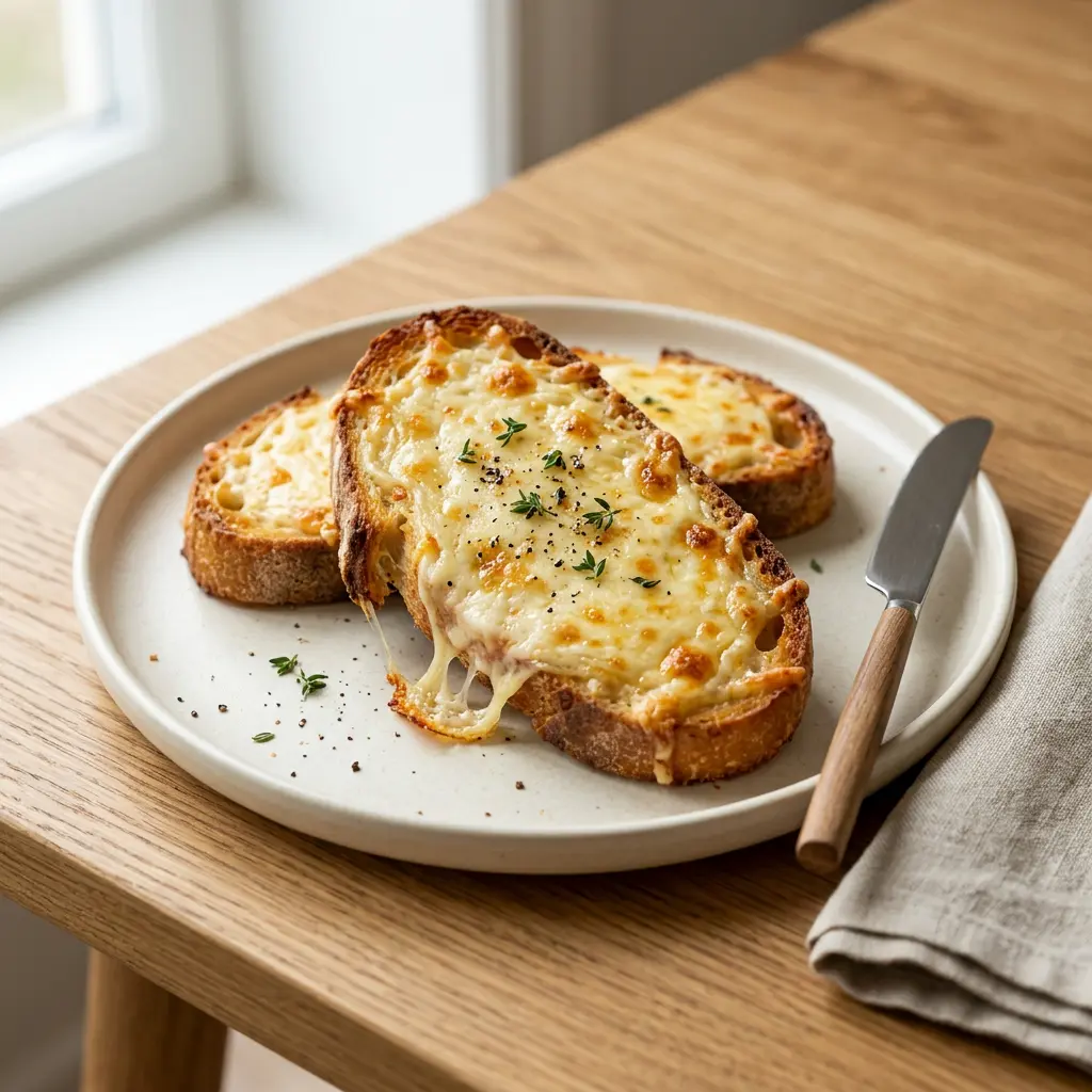 Foto av Ostesmørbrød i airfryer som ferdig brød eller bakverk fra airfryer