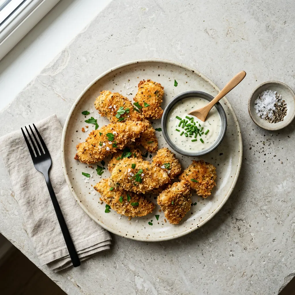Foto av Panert kylling i airfryer med ferdig tilberedt fjærkre fra airfryer