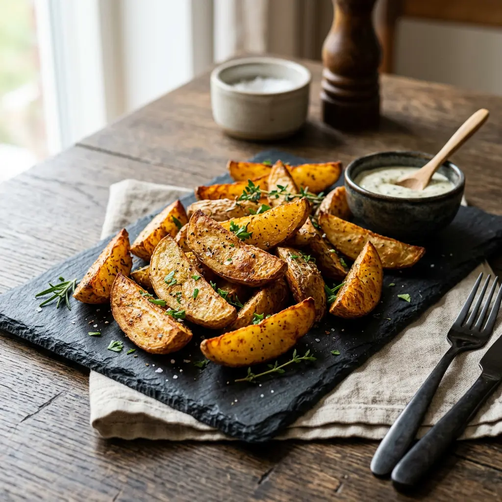 Foto av den ferdige oppskriften Potetbåter i airfryer