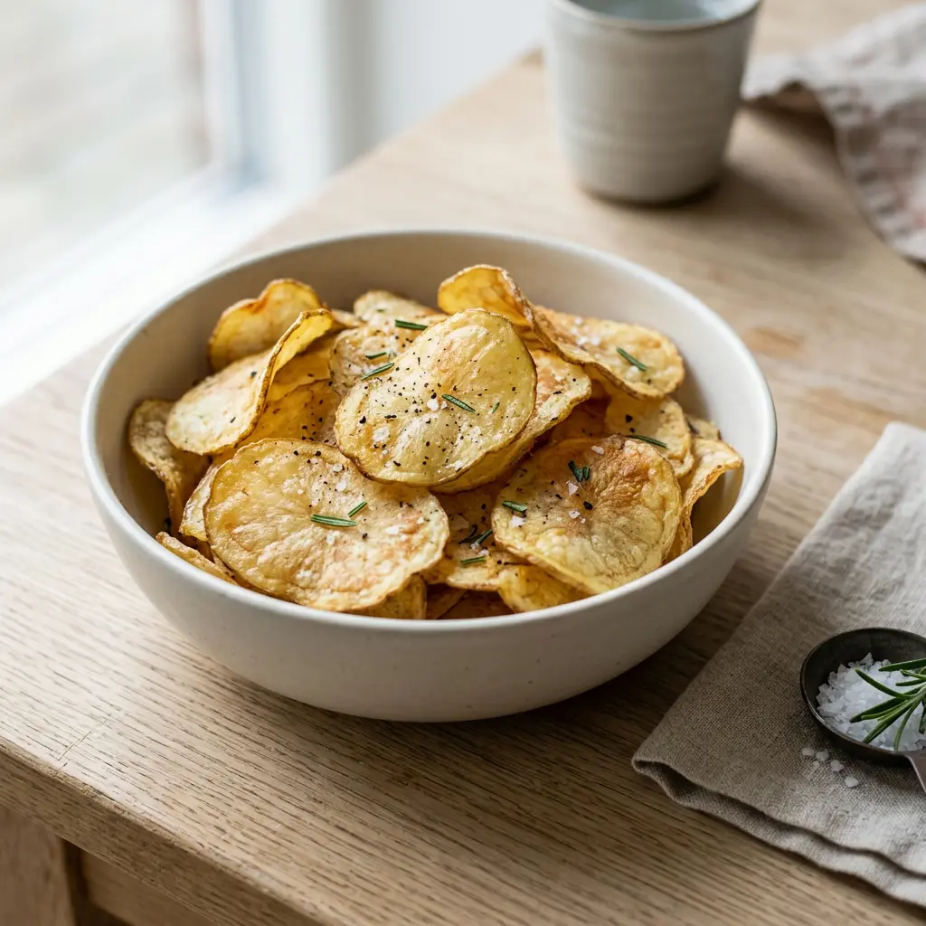Foto av Potetchips i airfryer med sprøtt resultat fra airfryer